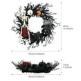 thumbnail image 3 of TanSiDing 2pcs Halloween Wreath for Front Door Halloween Skeleton Decorations, Pumpkin Wreath with Skull Black Roses Maple Leaves for Window Indoor Outside Home Party Decor 50cm, 3 of 6