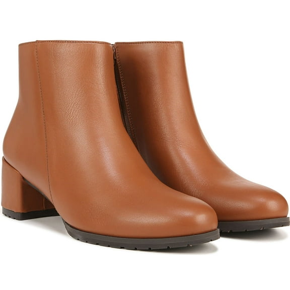 Naturalizer Women's Bay Waterproof Ankle Boots Cider Spice Brown Leather 8.5M