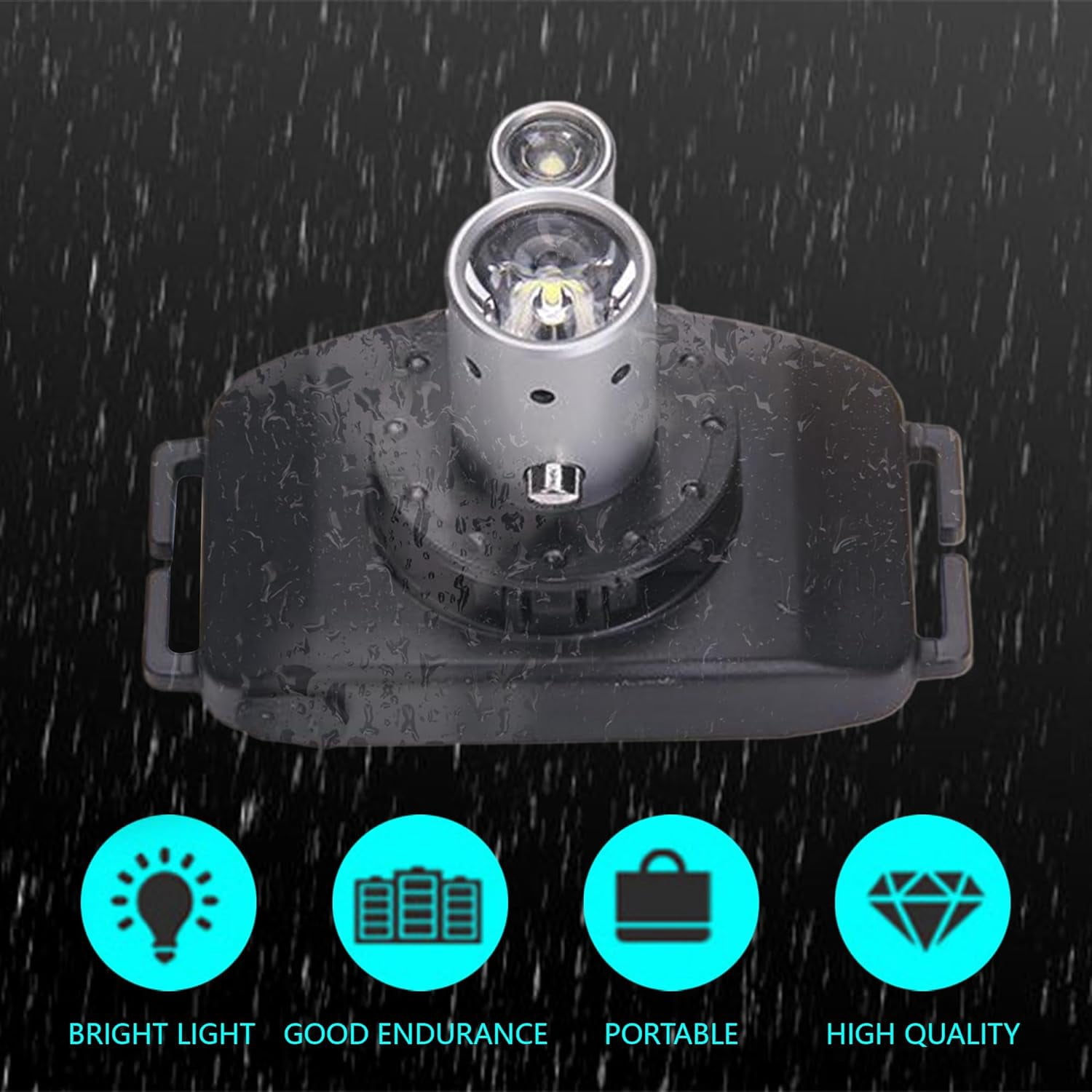 Rechargeable Head-Mounted Flashlight：Head Lamp with A White Light Lamp Tube and A Small Laser Lamp, Led Headlight for Fishing, Running at Night,Camping,Cycling
