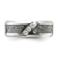 thumbnail image 4 of Auriga Fine Jewelry Stainless Steel Polsihed with Gray Carbon Fiber Inlay and CZ 8mm Men's Band Size 12, 4 of 7