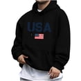 thumbnail image 3 of Yertdoel Hoodies for Men Drawstring USA Graphic Print Long Sleeve Hooded Sweatshirt Stylish Warm Casual Pullover Top with Pocket, 3 of 7
