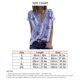 thumbnail image 5 of Camiseta de manga corta con escote en V y ribete de encaje con estampado de estrellas en azul brillante, talla S para mujer, 5 of 5