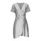 thumbnail image 2 of TaTaai Women Solid Loose Casual Satin Short Sleeve V-Neck Ruched Dress Fashion Elegant Dress Ladies Daily Commute Party Festival Wear Lightweight Breathable No Fading Stylish Dress Gift, 2 of 6