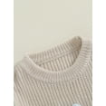thumbnail image 6 of Suealasg Newborn Baby Girl Boy Sweater Birthday Outfit Long Sleeve Letter Embroidered Knit Sweaters 9 12 18 Months Infant Winter Warm Pullover Tops, 6 of 7