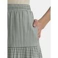 thumbnail image 4 of Time and Tru Women’s and Women's Plus Tiered Midi Skirt with Elastic Waistband, Sizes XS-4X, 4 of 5