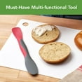 thumbnail image 5 of Tovolo Scoop and Spread Mini Dual End Charcoal Gray and Viva Magenta Silicone Sandwich Spreader Tool with Nylon Handle, BPA Free Dishwasher Safe Silicone and Nylon Tool for Spreading and Scooping, 5 of 6