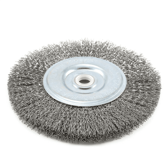 Forney Industries Wire Wheel, Crimped, 6 in x .012 in x 1/2 in - 5/8 in Arbor
