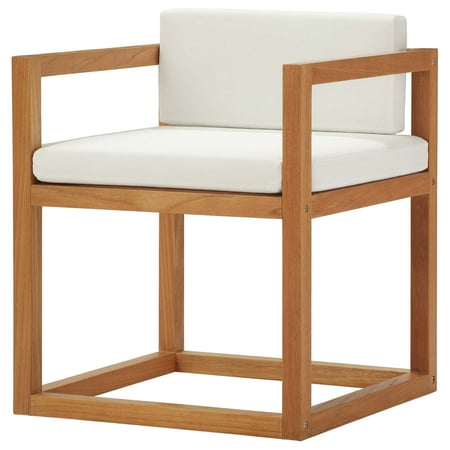 Minecraft Garden Furniture Mod Contemporary Modern Urban Designer Outdoor Patio Balcony Garden Furniture Lounge Side Armchair Chair, Wood, Natural White ()