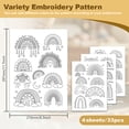 thumbnail image 2 of 33Pcs Rainbow Water Soluble Hand Sewing Stabilizers 8.3"x11.7" Cartoon Rainbow Embroidery Pattern Stabilizer 4 Sheets Stick and Stitch Embroidery Paper Sticker, 2 of 7