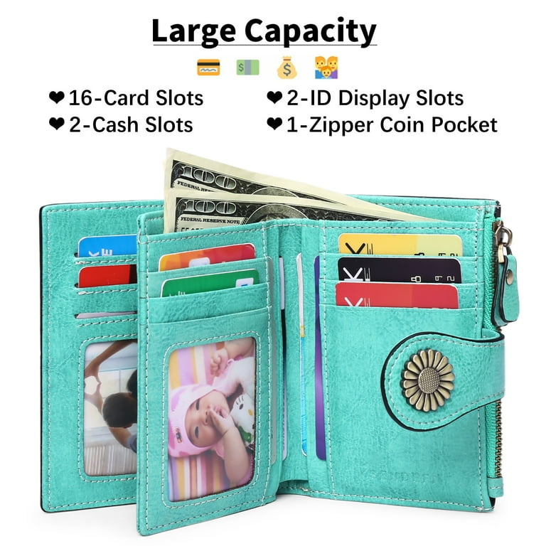  SENDEFN Small Womens Wallet Leather Bifold Card Holder