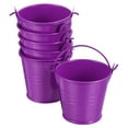thumbnail image 1 of Cubos metálicos pequeños de 2"x2" Coloridos cubos lindos de caramelos pequeños cubos decorativos con asas moradas 6 paquetes, 1 of 1