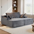 thumbnail image 5 of Liaroo 78.7" Double Chaise Lounge Chair Indoor, Oversized Boneless Sofa Bed, Deep Seat Sleeper Couch Reading Chairs, Cloud Sofas with Cup Holder & Side Pocket for Living Room, No Assembly Required, 5 of 12