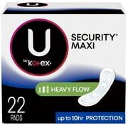 U by Kotex Maxi Pads, Unscented, Long, Super, 22 Ct