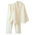 thumbnail image 1 of Pajamas Set in Clearance Womens Button down Pajamas Set Long Sleeve Sleepwear Soft Cotton Pjs Set Spring Loungewear Sets with Pocket Womens Plus Size Pajamas New Multicolor L, 1 of 9