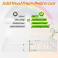 thumbnail image 5 of Full Size Kids Toddler Floor Bed with Door and Fence, UHOMEPRO Montessori Floor Bed with Slats and Safety Guardrails, Solid Wood Full Bed Frame for Bedroom, White, 5 of 12