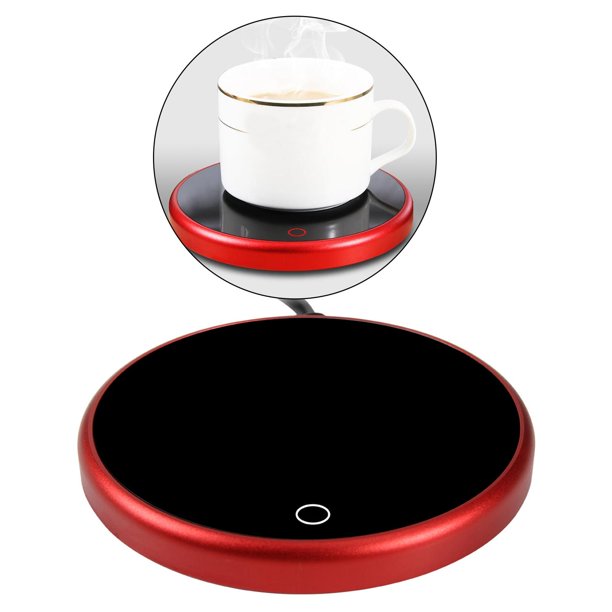 Enchufe de pared Taza de café Calentador Calentador Posavasos Máquinas de té caliente Temperatura constante 55 degree C Cojín redondo Calentador de bebidas rojo Soledad Calentador de taza de café