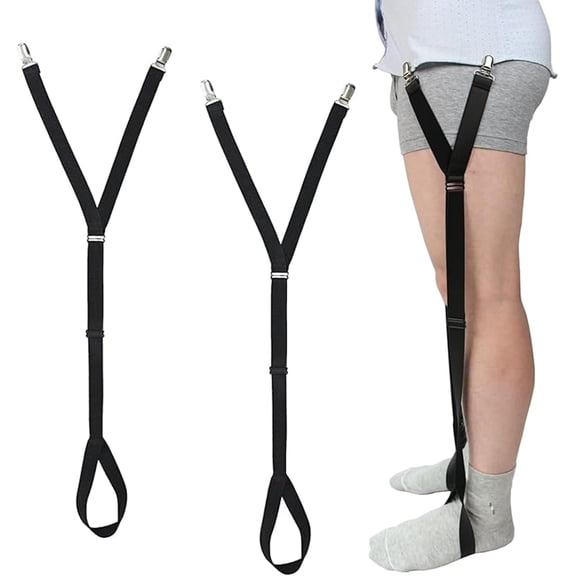 Shirt Stays for Men with Foot Loops, Black Shirt Garters for Men and Women, Shirt Keepers Law Enforcement, Shirt Garters for Men and Women-Adjustable Elastic Shirt Stay Garter with Foot Loop