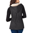 thumbnail image 2 of Ma Croix Womens Fur Lined Twill Vest With Hood Ultra Soft Faux Fur Lining Zip Up Cargo Gilet Heat Insulation, 2 of 6