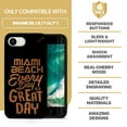 thumbnail image 7 of Case Yard Wooden Case for iPhone-SE Soft TPU Silicone cover Slim Fit Shockproof Wood Protective Phone Cover for Girls Boys Men and Women Supports Wireless Charging Miami Beach Great Day Design, 7 of 7