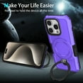 thumbnail image 2 of Allytechgroup Stand Case for iPhone 11 Pro, Ultra Thin Shockproof [Military Grade Drop Tested] Back Cover with Adjustable Multi-Angle Ring KickStand Luxury Skin-Friendly Case, Purple, 2 of 13