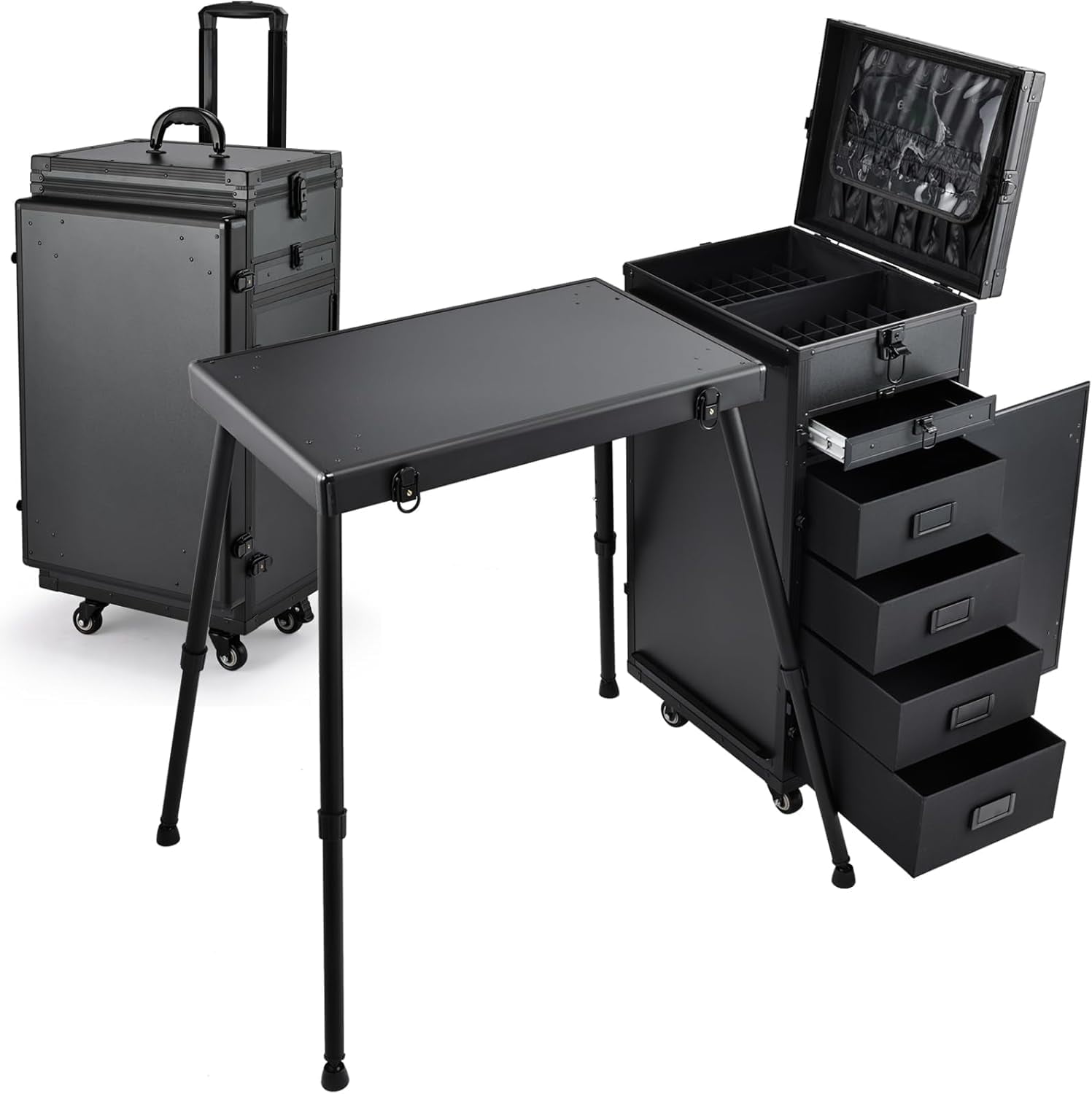 Byootique Portable Desk Cart, Rolling Manicure/Nail Table, Makeup