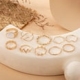 thumbnail image 4 of Grofry 10 Pcs Gold Knuckle Rings Set for Women Boho Twist Cross Irregular Geometric Rings Stackable Midi Rings Pack Gift for Various Occasions, 4 of 7