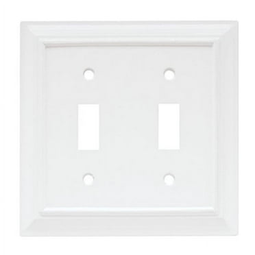 Franklin Brass 171917 Wood Architectural Double Toggle Switch Plate/ Cover, White, 1-Pack