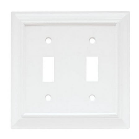 Franklin Brass 171917 Wood Architectural Double Toggle Switch Plate/ Cover, White, 1-Pack