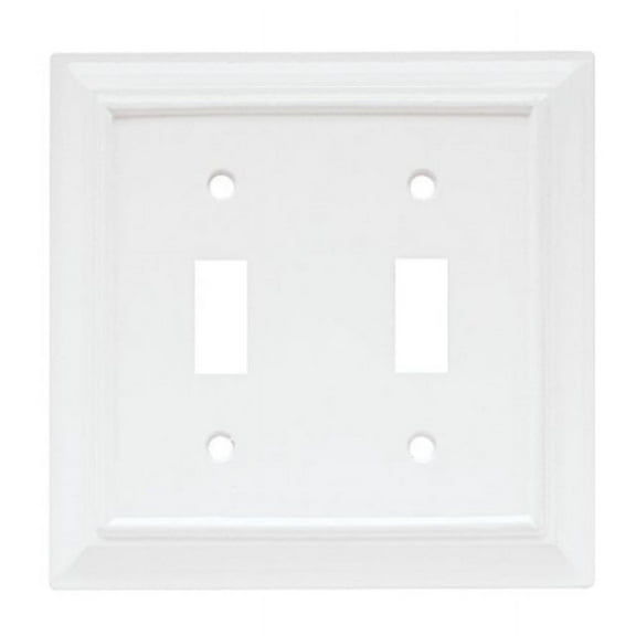 Franklin Brass 171917 Wood Architectural Double Toggle Switch Plate/ Cover, White, 1-Pack