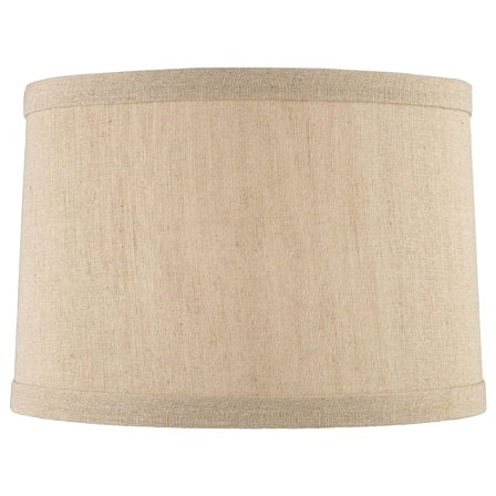 Taupe Linen Small Hardback Drum Lamp Shade 15" Top x 16" Bottom x 11" Slant x 11" High (Spider) Replacement with Harp and Finial - DyGTyX