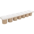 thumbnail image 5 of Meridian Furniture Pavilion Cream Boucle Fabric Bench, 5 of 9