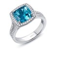 thumbnail image 3 of Lafonn Classic Sterling Silver Platinum Plated Paraiba Tourmaline Rings 4.84 (4.84 CTTW), 3 of 4