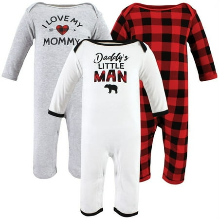 

Hudson Baby Infant Boys Cotton Coveralls Buffalo Plaid Family 3-6 Months