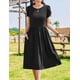 thumbnail image 5 of Vestido midi de verano Zeagoo para mujer, manga corta, negro, 5 of 6