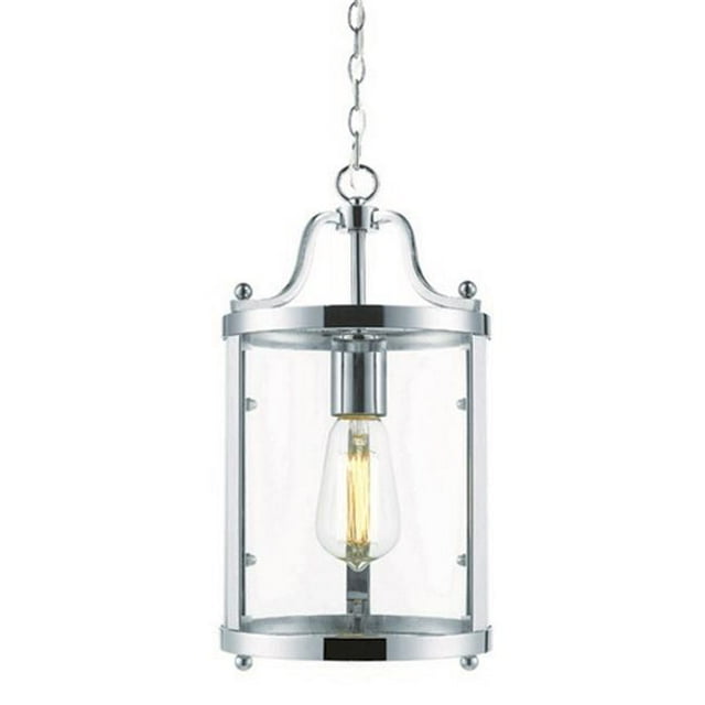 Golden Lighting 1157-M1L CH Payton Mini Pendant in Chrome with Clear Glass