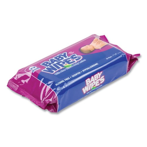 AmerCareRoyal Baby Wipes Refill Pack, Scented, White, 80/Pack, 12 Packs