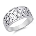 thumbnail image 1 of High Polish Wave Spiral Filigree Ring .925 Sterling Silver Band Jewelry Female Male Unisex Size 7, 1 of 4
