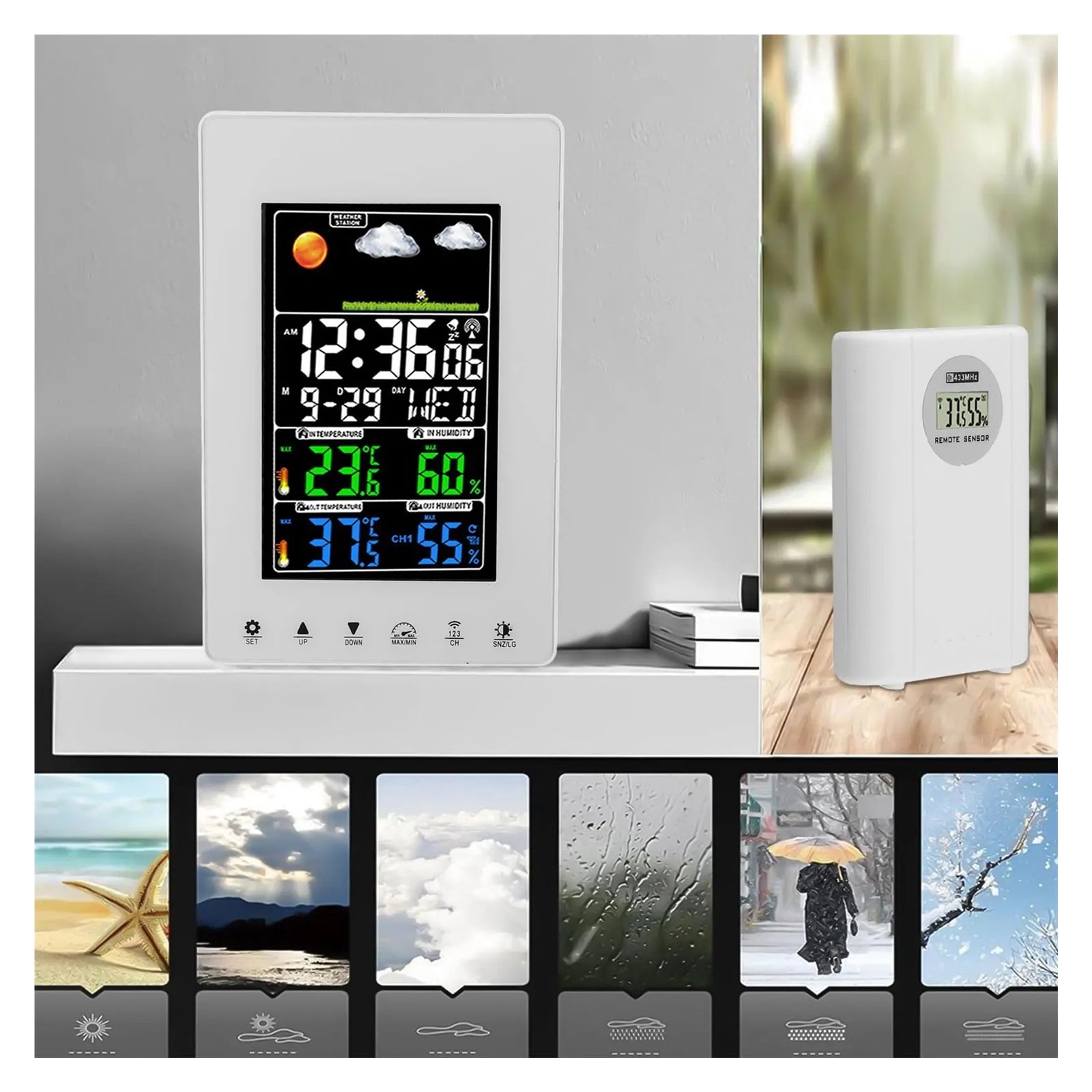Modern Digital Thermometer & Humidity Monitor, Elegant Home Climate Gauge