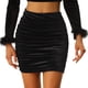 thumbnail image 1 of Falda de Terciopelo para Fiestas de Mujer Bodycon Mini Faldas Fruncidas Negro M, 1 of 5