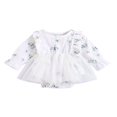 thumbnail image 2 of Baby Girls Princess Romper Dress Long Sleeve Floral Printed Ruffles Lace Mesh Jumpsuits 0-18M, 2 of 10