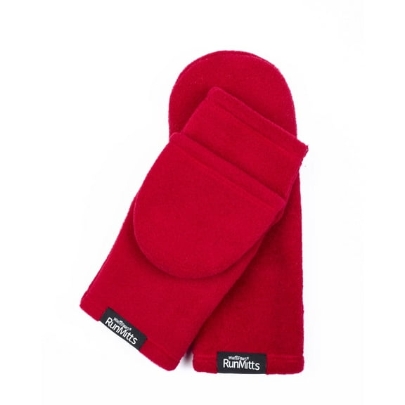 Double Velour Fleece RunMitts Red Small