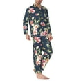 thumbnail image 2 of Disketp Vintage Floral for Pajamas Set Long Sleeve Sleepwear Mens Button Down Nightwear Pj Sets-XX-Large, 2 of 7
