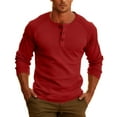 thumbnail image 2 of Yourumao Henley Shirts for Men Raglan Button V Neck Tops Basic Long Sleeve Blouses Comfy Solid Colour Tees Spring Summer Tshirts Big and Tall Top, 2 of 9
