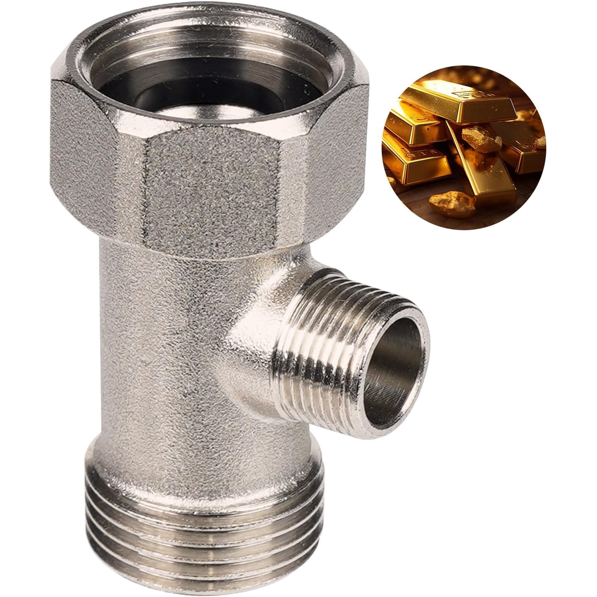 1 Piece Metal Bidet T Adapter 7 8 To 3 8 Inch 3 Way Tee Connector Valve Toilet Attachment