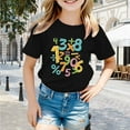 thumbnail image 2 of oqasdz Girls Shirts Casual 100 Days of School Shirt Letter Printed Round Neck Short Sleeved Casual Top Size 18 M-24 M, 2 of 4