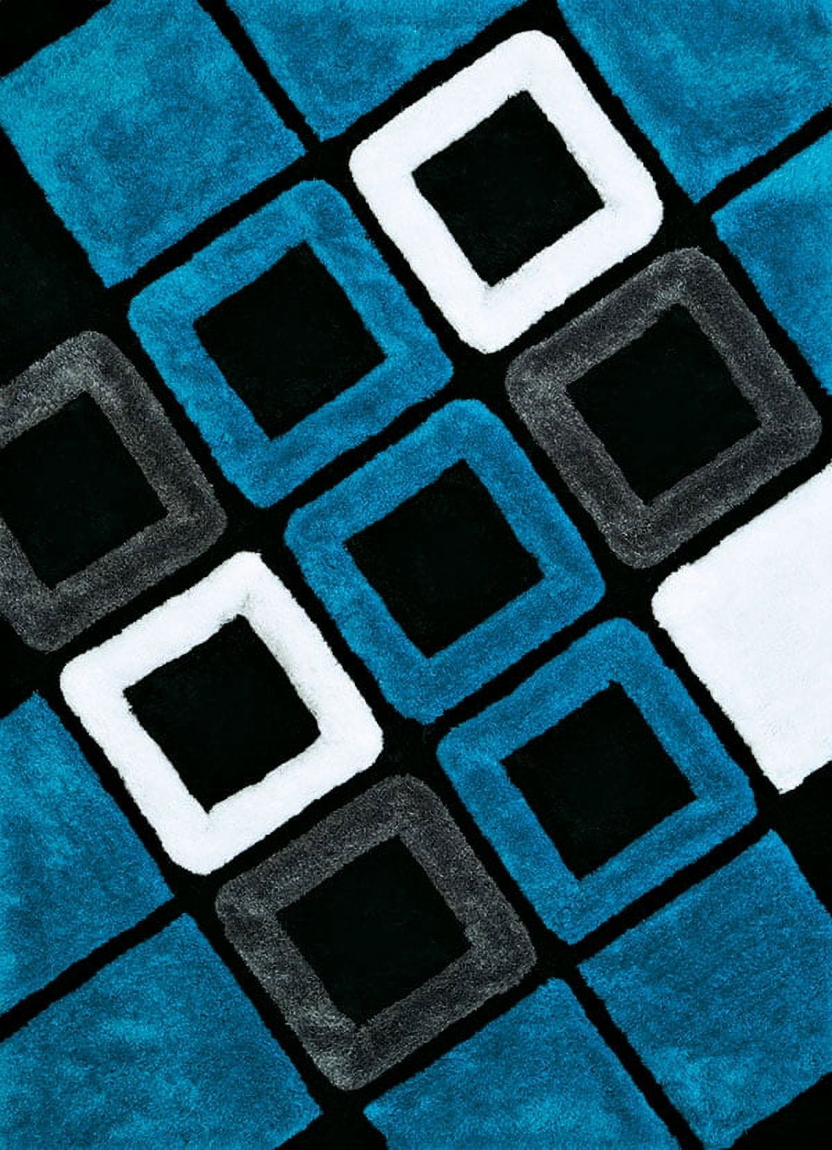 United Weavers Veria Blitzen Shag Geometric Area Rug, Aqua, 5'3" X 7'2"