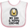 thumbnail image 3 of Inktastic Gigi and Poppy Love Me Grandson Lion Boys Baby Bib, 3 of 4