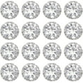 thumbnail image 6 of 1 Set 16Pcs Brass Clear Cubic Zirconia Cufflinks Cuff Buttons Flat Round 1-Hole Golden 11~12x9mm Hole: 2mm, 6 of 8