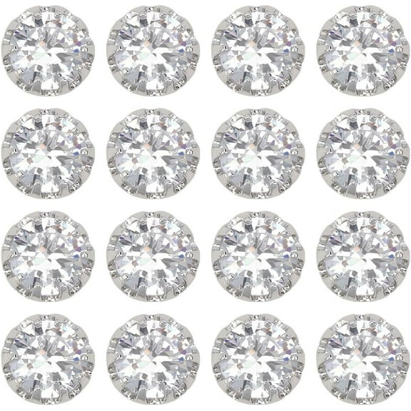 16pcs Rhinestone Buttons Sewing Button with Shank Brass Clear Cubic Zirconia Cufflinks Crystals Glass Buttons with Diamond Shirt Cufflinks