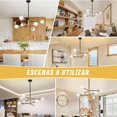 thumbnail image 3 of Dopwii L&aacute;mpara de Techo Altura Ajustable, Candelabors de Techo de 6 Luces, Moderna Colgante Negro Y Dorado para Comedor, Dormitorio, Sal&oacute;n, Cocina, Entrada de Pasillo, 3 of 8